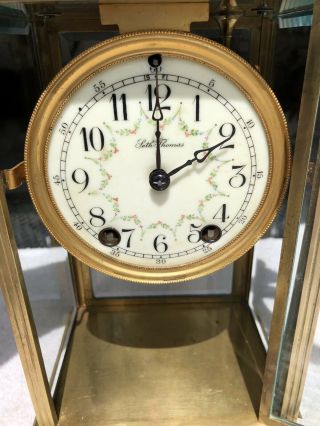 1910’s Antique Seth Thomas Crystal Regulator Mantel Clock Correctly 4