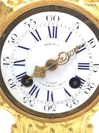 Antique French Mantle Clock 1855 Stunning Embossed 8 day Pierced Rococo Bronze 6