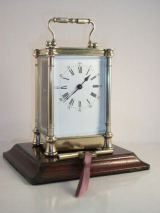 Antique French Carriage Clock C1920.  With Key.  Restored & Serviced Last Month