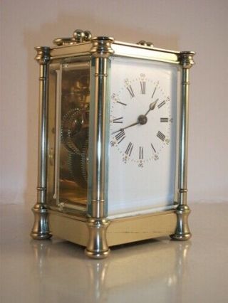 Antique French carriage clock C1920.  With key.  Restored & serviced last month 4