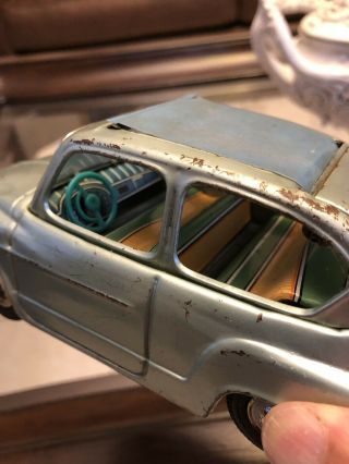 RARE FIND Vintage Bandai Fiat 600 Friction Motor Tin Car Made In Japan 7