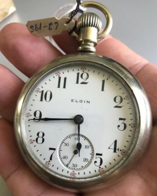 Vintage Elgin 15 Jewel Pocket Watch 1914 Case 17841955