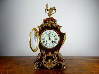 Antique Victorian French Louis XV Style Boulle Mantel Clock by Japy Freres c1870 2