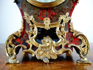 Antique Victorian French Louis XV Style Boulle Mantel Clock by Japy Freres c1870 4