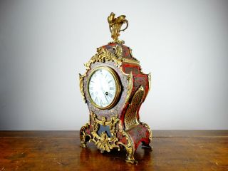 Antique Victorian French Louis XV Style Boulle Mantel Clock by Japy Freres c1870 5