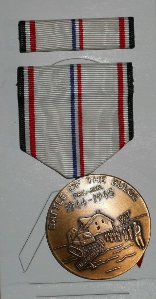 Commemorative Medal - Battle Of The Bulge And Ribbon Bar