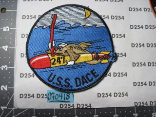 Navy Usn Squadron Patch Uss Dace Ss - 247 Submarine Ship Ww2 Korea Vn Era