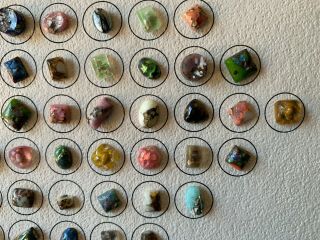 Antique Leo Popper Glass Buttons,  91 Total,  on a Collector Card 4