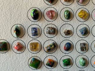 Antique Leo Popper Glass Buttons,  91 Total,  on a Collector Card 5