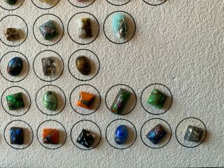 Antique Leo Popper Glass Buttons,  91 Total,  on a Collector Card 6