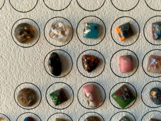 Antique Leo Popper Glass Buttons,  91 Total,  on a Collector Card 7