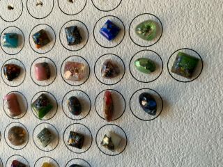 Antique Leo Popper Glass Buttons,  91 Total,  on a Collector Card 9