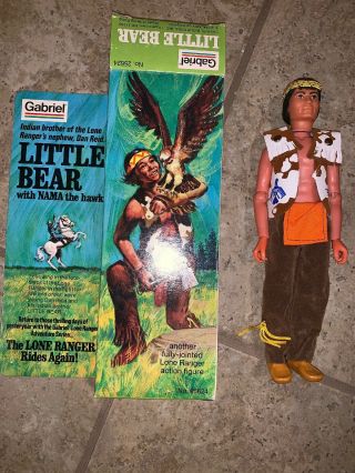 Vintage Lone Ranger Little Bear 1975 Gabriel Doll 8 " W/ Package