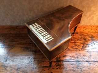 Rare Antique Palais Royal Sewing Box,  11 " Harpsichord,  Grand Piano,