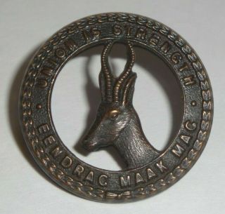South African Union Defense Force General Service Cap Badge Wwii - Both Lugs