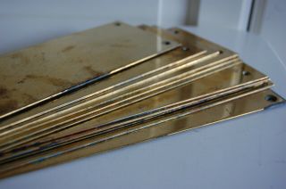 12 Solid Brass Finger Plates Door Pushes 3kg 12x3 "