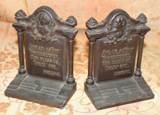 Antique Bronze Bradley & Hubbard Charles Dickens A Christmas Carol Bookends