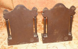 Antique Bronze Bradley & Hubbard Charles Dickens A Christmas Carol Bookends 3