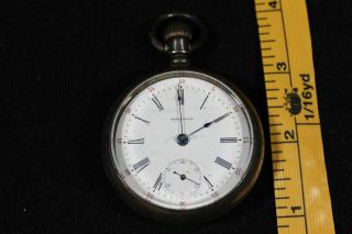 Vintage Waltham 15j Pocket Watch Coin Silver Sterling.  Not Running.  Cool.  W40