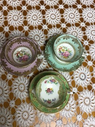 Antique Cup Saucer Paragon Grosvenor “lot 3 Sets” 7