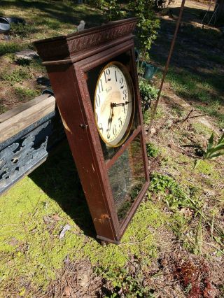 WARDS ORANGE CRUSH Advertising Clock in Wood Cabinet from Early 1900 ' s 11