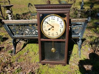 WARDS ORANGE CRUSH Advertising Clock in Wood Cabinet from Early 1900 ' s 4