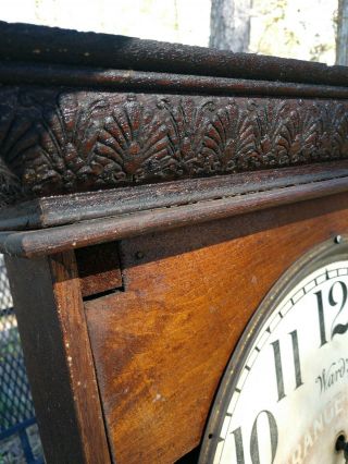 WARDS ORANGE CRUSH Advertising Clock in Wood Cabinet from Early 1900 ' s 5