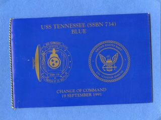Submarine Uss Tennessee Ssbn 734 Change Of Command (blue) Navy Ceremony Program