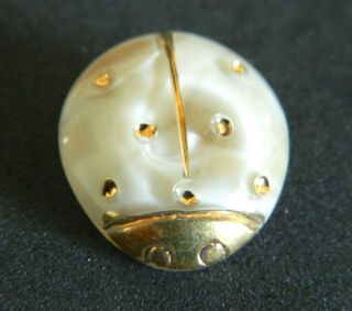 Vintage Caramel Glass Realistic Button Lady Bug Larger Size 3/4 " Moonglow