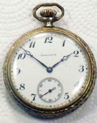 Antique 1924 Hamilton 956 16s 17j Pocket Watch Or Restoration.