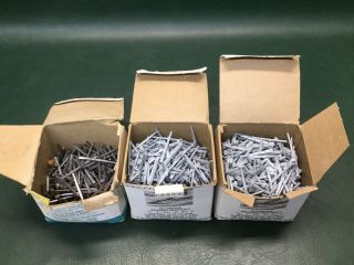 3 Boxes Of Tremont Nail Co.  Old - Fashioned Cut Nails 13.  5 Lbs 2 - 1/2 " & 2 " Long