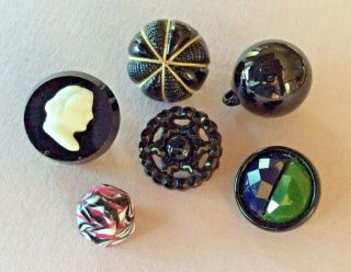 Black Glass Buttons,  Great For Competition