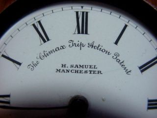 H.  SAMUEL Manchester ANTIQUE FUSEE Sterling POCKET WATCH with Climax Trip Action 2