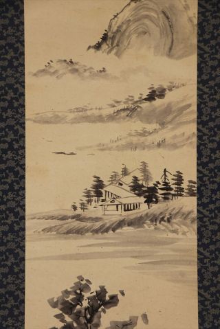 JAPANESE HANGING SCROLL ART Painting Sansui Landscape Asian antique E8090 4
