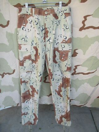 1990 Vtg Desert Storm Chocolate Chip Dbdu Utility Combat Camouflage Pants,  Small