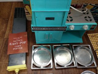 Vintage Kenner Easy Bake Oven Turquoise W Accessories,  Book - AND POPCORN Maker 5