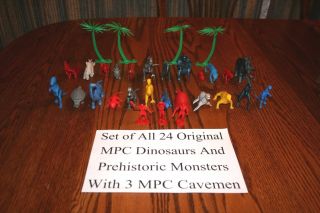 Complete Vintage Mpc Play Set Of 24 Dinosaurs And Prehistoric Monsters 9 - Marx