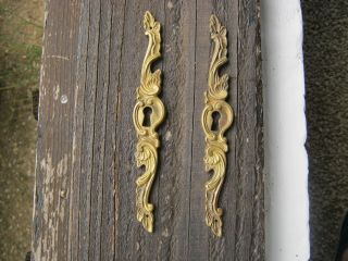 A French Vintage Rococco Bronze Keyhole Cover Escutcheon Plates