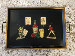 Johnnie Walker Vintage Nashco Toleware With Music " How Dry I Am " Bar Tray