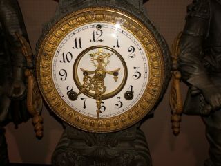 ANTIQUE ANSONIA DON JUAN - DON GRECO MANTEL CLOCK CA: 1894 2