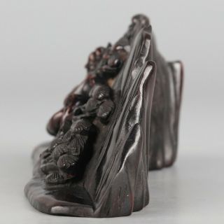 Chinese Exquisite Hand - carved Old man Carving Wooden statue 3