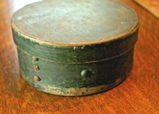 Antique Early Green Dry Paint Pantry Box Great Primitive Piece