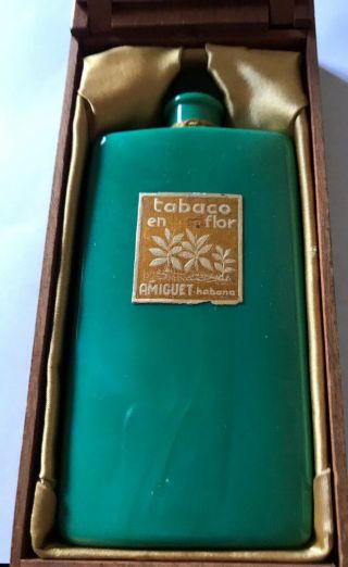 Rare Antique 1920s Tabaco En Flor Amiguet Habana Perfume Bottle Box Havana Cuba