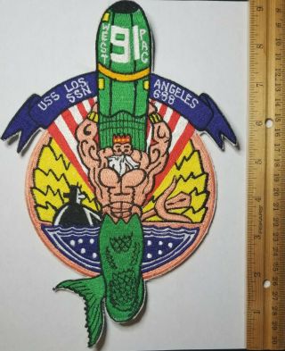 Vintage Navy Uss Los Angeles Ssn 688 Stunning Huge 9 " Patch