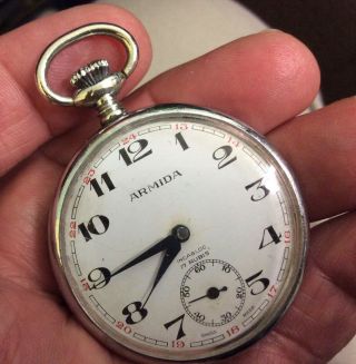 Vintage Armida Incabloc Pocket Watch - Running