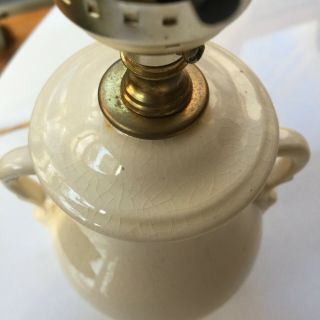 RARE & TINY TREASURE - CHECK OUT THIS ANTIQUE CREAMWARE URN LAMP 8