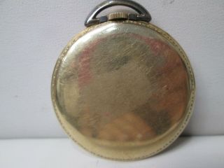 Vintage Bulova 10K Gold Plated Non - Running Pocket Watch 17 Jewels 2