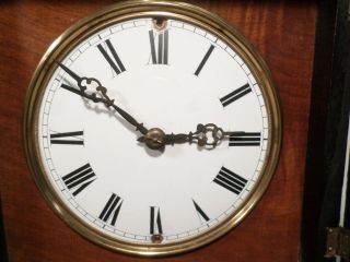 Early 1875 German Wag on the Wall Clock - - Wooden Plates - ' Bullet ' Weights 3