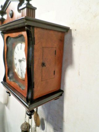 Early 1875 German Wag on the Wall Clock - - Wooden Plates - ' Bullet ' Weights 5