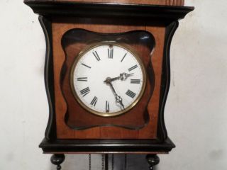 Early 1875 German Wag on the Wall Clock - - Wooden Plates - ' Bullet ' Weights 7